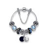 Immagine di Radiation Protection Blue Star Vintage Glass Bracelet With Stars Moon Pendant