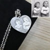 Immagine di Collana con ciondolo a forma di cuore inciso in argento sterling 925