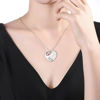 Immagine di Collana con ciondolo a cuore personalizzata con nome e pietre preziose in argento sterling
