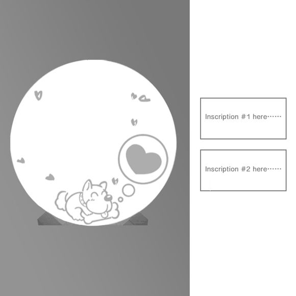 Immagine di Lampada lunare 3D personalizzata con touch control Cute Pet Style (10cm-20cm)
