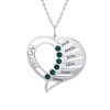 Immagine di Engraved Family Members Birthstone Necklace in 925 Sterling Silver