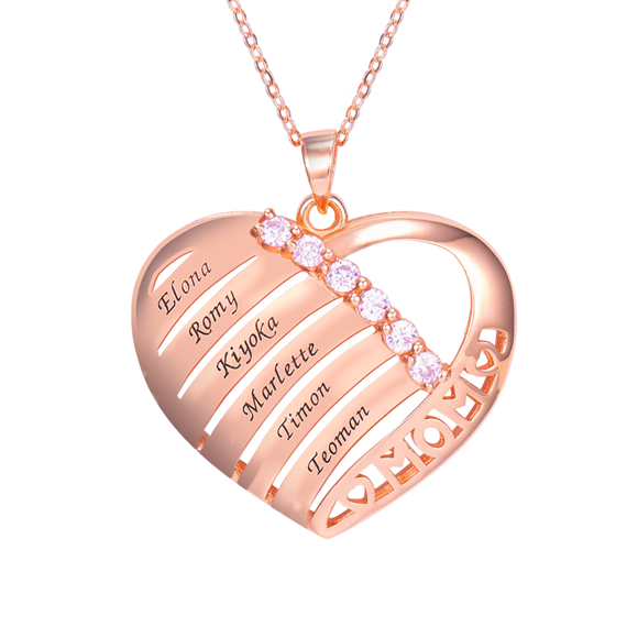 Immagine di Collana con ciondolo a forma di cuore per la nascita di una collana per mamme in argento sterling 925