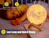 Immagine di Lampada lunare 3D con touch o telecomando - Il miglior regalo per il compleanno delle bambine e dei maschietti