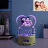 Immagine di Regalo in cristallo laser 2D per amore con base luminosa per carillon Bluetooth