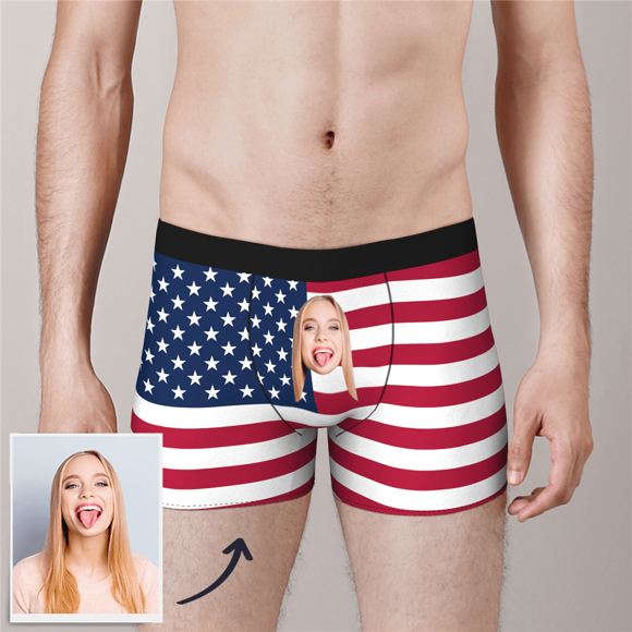 Immagine di Slip boxer da uomo personalizzati con bandiera USA