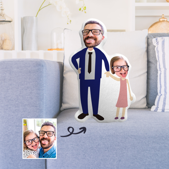 Immagine di Cuscino fotografico personalizzato Regali perfetti per padre e figlia