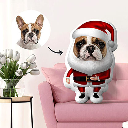Immagine di Cuscino natalizio personalizzato con foto per animali domestici per regali
