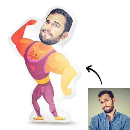 Immagine di Cuscino personalizzato con foto Muscle Man per regalo