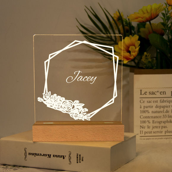 Immagine di Luce notturna di piccoli fiori - Personalizzata con il nome di tuo figlio