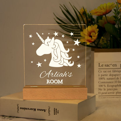 Immagine di Luce notturna unicorno - Personalizzata con il nome di tuo figlio