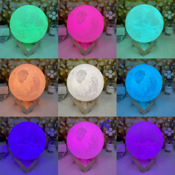 Immagine di Lampada lunare 3D personalizzata con parole tattili touch control (10cm-20cm)