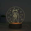 Immagine di Lampada da notte 3D con base rotonda in legno personalizzata per il tuo adorabile animale domestico
